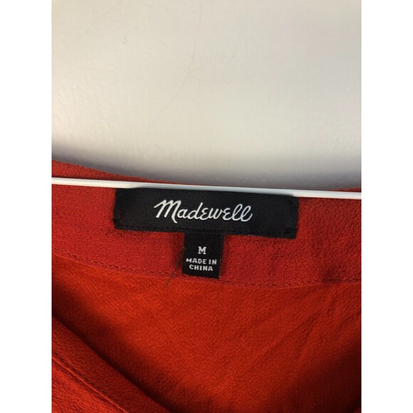 Madewell Novel Orange Shift Dress V-Neck Size Medium Basics Minimalist - Picture 4 of 9